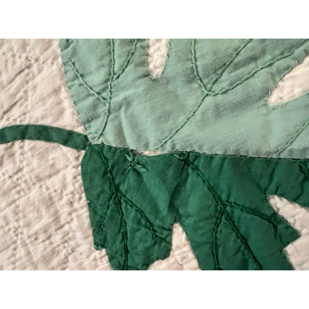VIBRANT Vintage 40's Autumn Leaves Applique Antique‎ Quilt ~GREAT FALL COLORS! - Picture 12 of 15